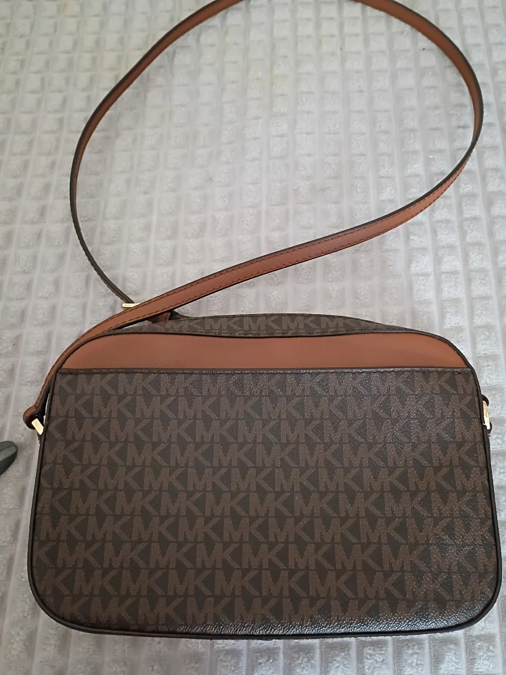 Michael Kors Brown Logo Crossbody Bag with Gold Hardware
